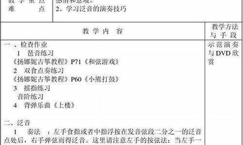 古筝教学教案草原欢歌_古筝教学教案